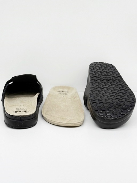 Scholl klapki męskie skórzane