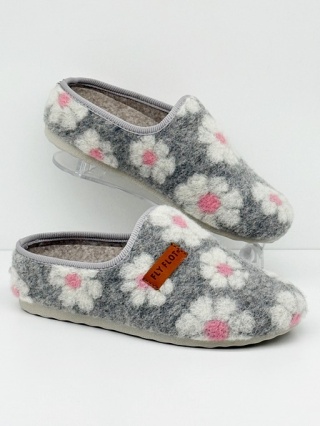 Kapcie ortopedyczne damskie Fly Flot 89X936Z szare, wyjmowana wkładka, tęgość H