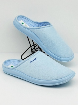 Kapcie profilaktyczne Dr Luigi PU-01-55-01-55-TF błękitne (frotte), H tęgość poszerzona