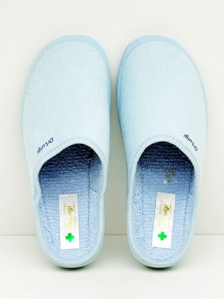 Kapcie profilaktyczne Dr Luigi PU-01-55-01-55-TF błękitne (frotte), H tęgość poszerzona