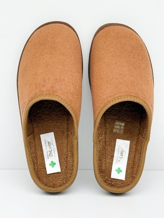 Kapcie zdrowotne Dr Luigi PU-01-20-01-20-TF brązowe (frotte), H tęgość poszerzona