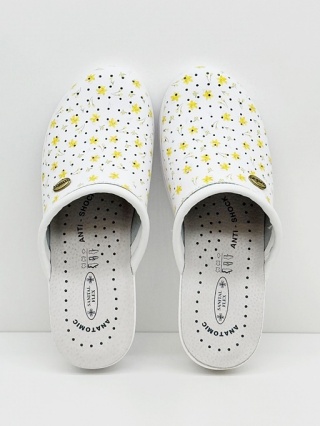 Klapki zdrowotne Sanital Flex 707 Fant.30 żonkile, laczki do pracy, tęgość G