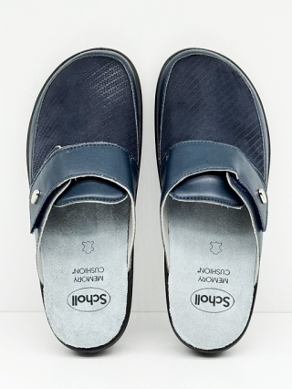 Klapki zdrowotne Scholl Maureen F32519 1040 granatowe, haluksy, palce młotkowate, G-H