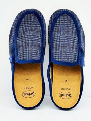 Męskie kapcie Scholl Brandy Ela F32513 1007 niebieskie, poszerzana tęgość G