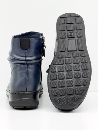 Niskie botki damskie Axel 4490 marine gold, szersza stopa z haluksami, zakres tęgości H-J