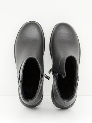 Niskie botki damskie Loretta Vitale W1810 czarne, skórzane, średnia tęgość G