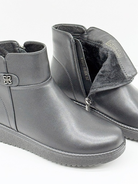 Niskie botki damskie Loretta Vitale W1810 czarne, skórzane, średnia tęgość G