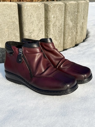 Obuwie damskie Kosela Axel 1725 bordowe, szeroka podeszwa, poszerzona tęgość H (K)