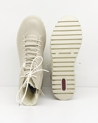 Ocieplane botki damskie Rieker Y3420-61 beżowe, średnia tęgość G