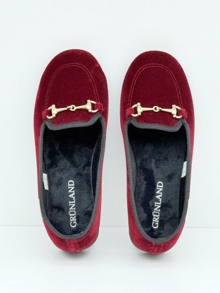 Pantofle domowe Grunland PA1268-57 Texi bordowe Loafery damskie, wąskie, tęgość F