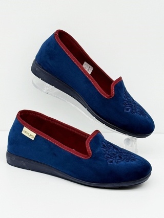 Pantofle domowe damskie Grunland Texi PA1267-57 niebieskie, wąskie, tęgość F