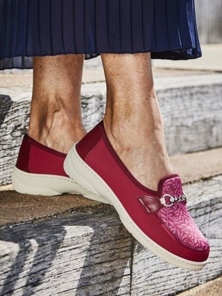 Podowell MAGIK DETE bordowe buty damskie szerokościowe na haluksy, tęgość K-M