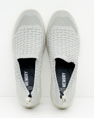 Półbuty damskie wsuwane Fly Flot 27J42KX szare, przędza nylonowa, tęgość K