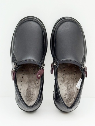 Półbuty na opuchnięte stopy Axel 1734 czarne szerokie, tęgość K-M