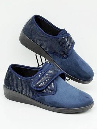 Półbuty zapinane na rzepy COMFOOTY 28800 granatowe, tęgość K
