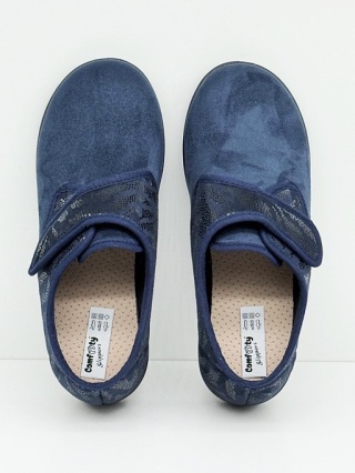 Półbuty zapinane na rzepy COMFOOTY 28800 granatowe, tęgość K