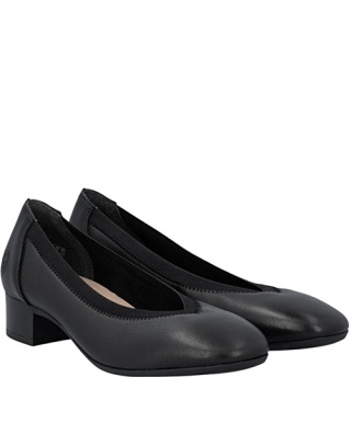 Rieker 43452-00 czarne eleganckie czółenka damskie , średnia tęgość H