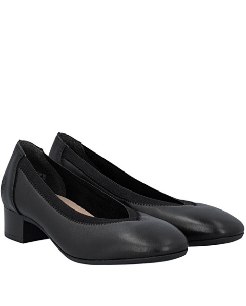 Rieker 43452-00 czarne eleganckie czółenka damskie , średnia tęgość H