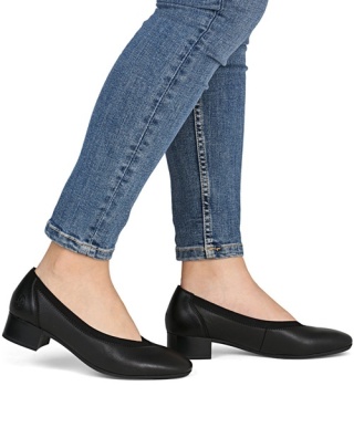Rieker 43452-00 czarne eleganckie czółenka damskie , średnia tęgość H