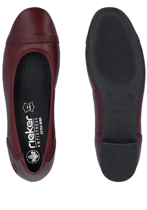 bordowe czółenka rieker