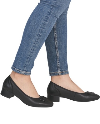 Rieker 43453-00 czarne damskie czółenka całoroczne, średnia tęgość H