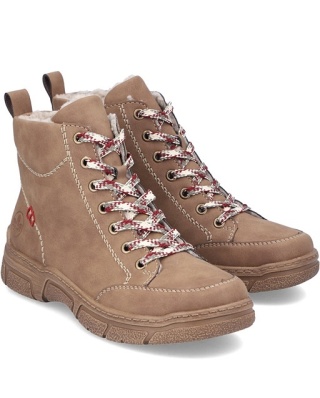 Rieker 72320-24 brązowe botki sznurowane, poszerzona tęgość H