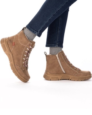 Rieker 72320-24 brązowe botki sznurowane, poszerzona tęgość H