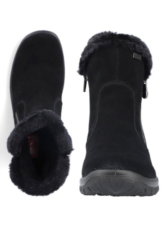 Rieker L7162-00 czarne damskie botki, ocieplane, membrana, tęgość G średnia
