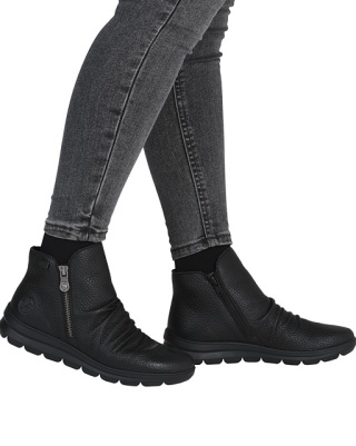 Rieker damskie botki Z0056-00 czarne, średnia tęgość G