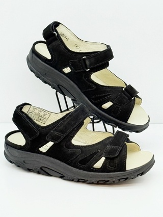 Sandały zdrowotne Waldlaufer damskie Hanni 448001 191 001 czarne, tęgość H