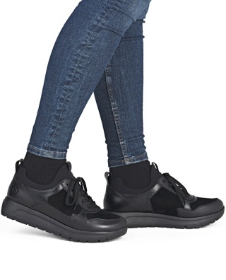 Sneakersy damskie Remonte D2V00-00 czarne, tęgość G1/2