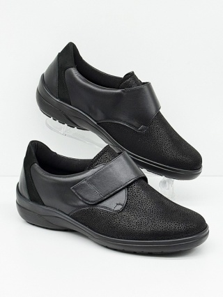 Solidus Maike Stretch 41515-01186 czarne, Półbuty na szerokie stopy, tęgość M