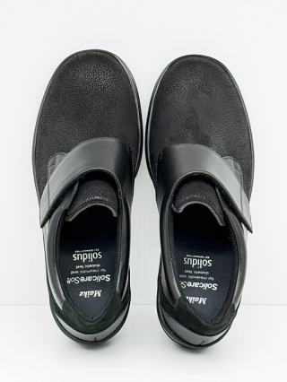 Solidus Maike Stretch 41515-01186 czarne, Półbuty na szerokie stopy, tęgość M