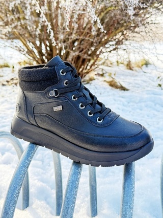 Sportowe botki damskie Remonte D2V71-00 czarne, ocieplenie, membrana, tęgość G1/2