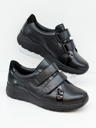 Szerokie damskie buty Solidus MIA 43026-00927 czarne, tęgość M