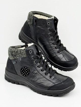 Trzewiki zimowe Rieker L7110-01 czarne, tęgość G, membrana TEX