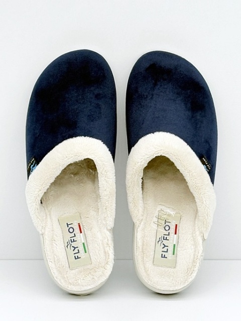 Wygodne pantofle damskie Fly Flot 51X20PM granatowe, tęgość G