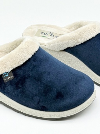 Wygodne pantofle damskie Fly Flot 51X20PM granatowe, tęgość G