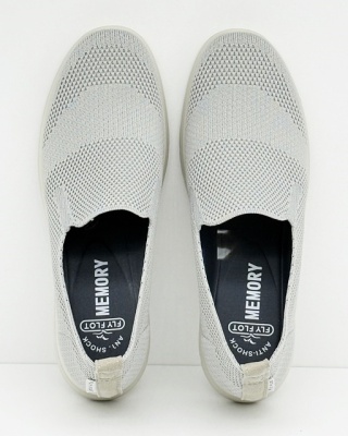 Wygodne półbuty codzienne Fly Flot 27D38KQ szare, przędza nylonowa, tęgość H