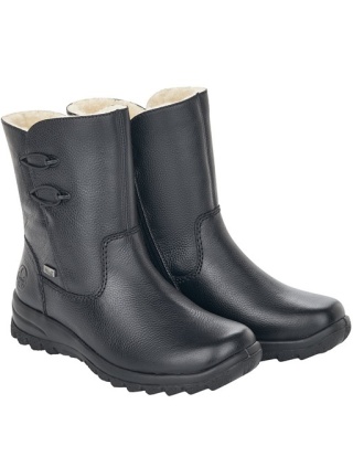 Zimowe botki damskie Rieker Z7172-00, tęgość G 1/2, membrana, owcza wełna