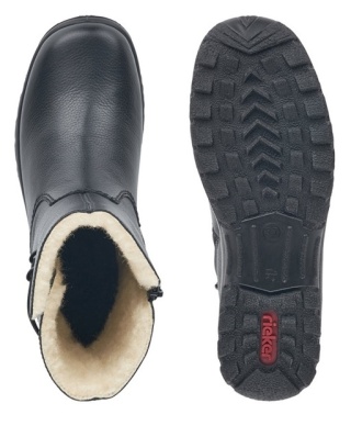 Zimowe botki damskie Rieker Z7172-00, tęgość G 1/2, membrana, owcza wełna