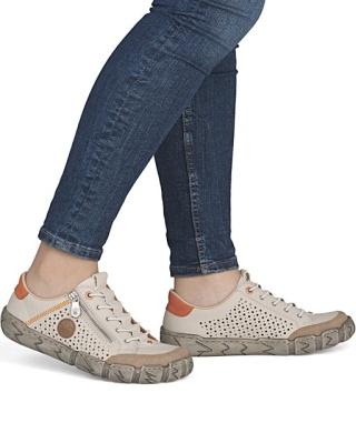 L0355-61 Rieker damskie beżowe półbuty, tęgość G