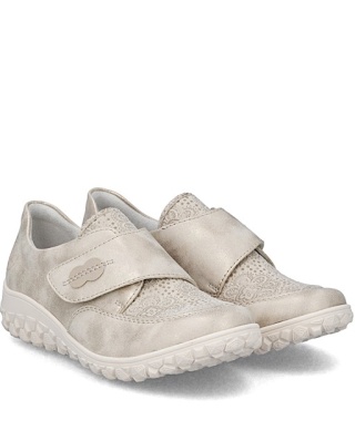 59552-62 Rieker beżowe półbuty damskie, Extra Weit, poszerzona tęgość H