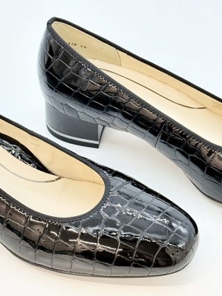 Ara czółenka damskie Graz HighSoft 12-11838-26H czarne krokolack, tęgość H