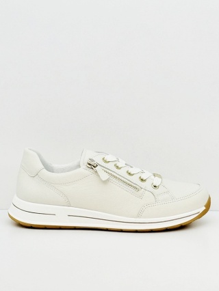 Ara sneakersy damskie OSAKA 2.0 beżowe 12-24801-97H, skóra, bambus, zamek, tęgość H