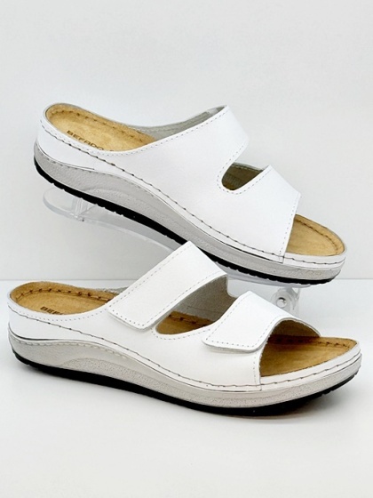 BEFADO białe klapki damskie 158D307 białe, tęgość G