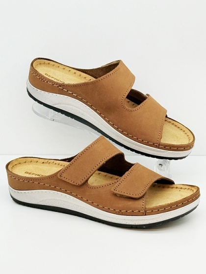 BEFADO klapki damskie 158D305 brązowe, regulowana tęgość F-G