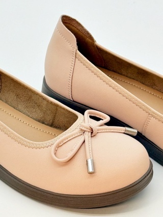 Baleriny skórzane Loretta Vitale W9947 różowe, tęgość G 1/2