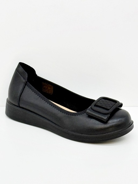 czarne baleriny skórzane