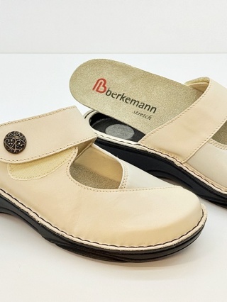 Berkemann klapki damskie Heliane 03457-725 beżowe, zakres tęgości G-H